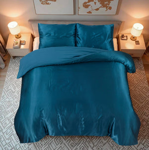 Dekbedovertrek Beauty Zijde - Petrol Blauw - 100% Glans Satijn 