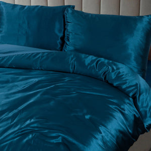 Dekbedovertrek Beauty Zijde - Petrol Blauw - 100% Glans Satijn 