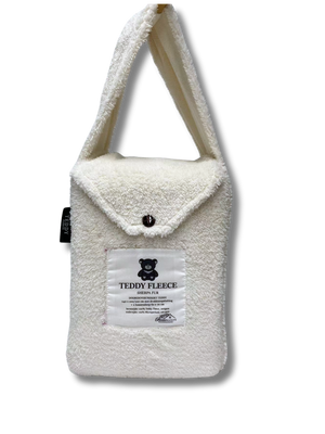 Teddy Fleece Dekbedovertrek Pearl White