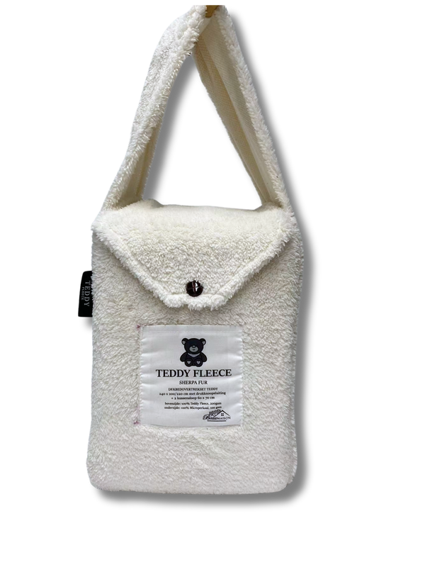Teddy Fleece Dekbedovertrek Pearl White