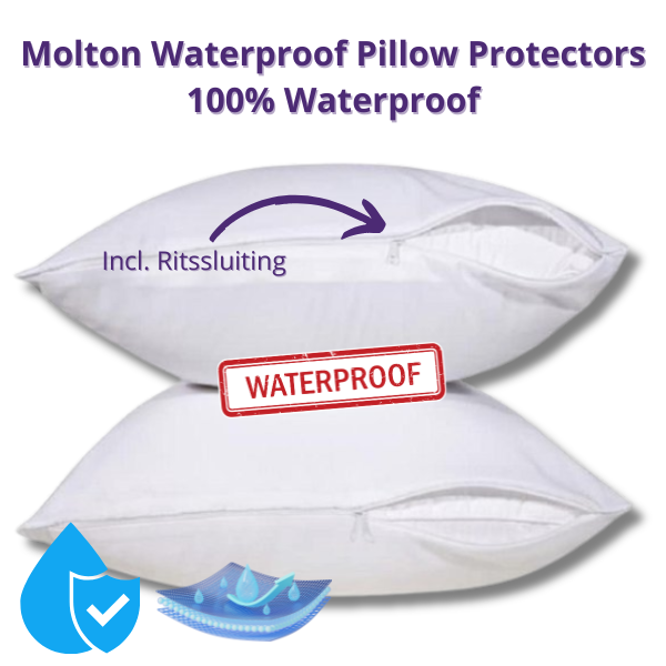 2 PACK Molton Kussensloop Waterdicht