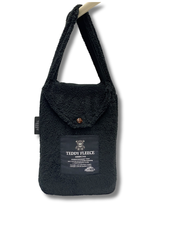 Teddy Fleece dekbedovertrek Black