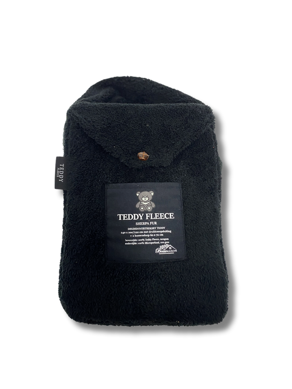 Teddy Fleece dekbedovertrek Black
